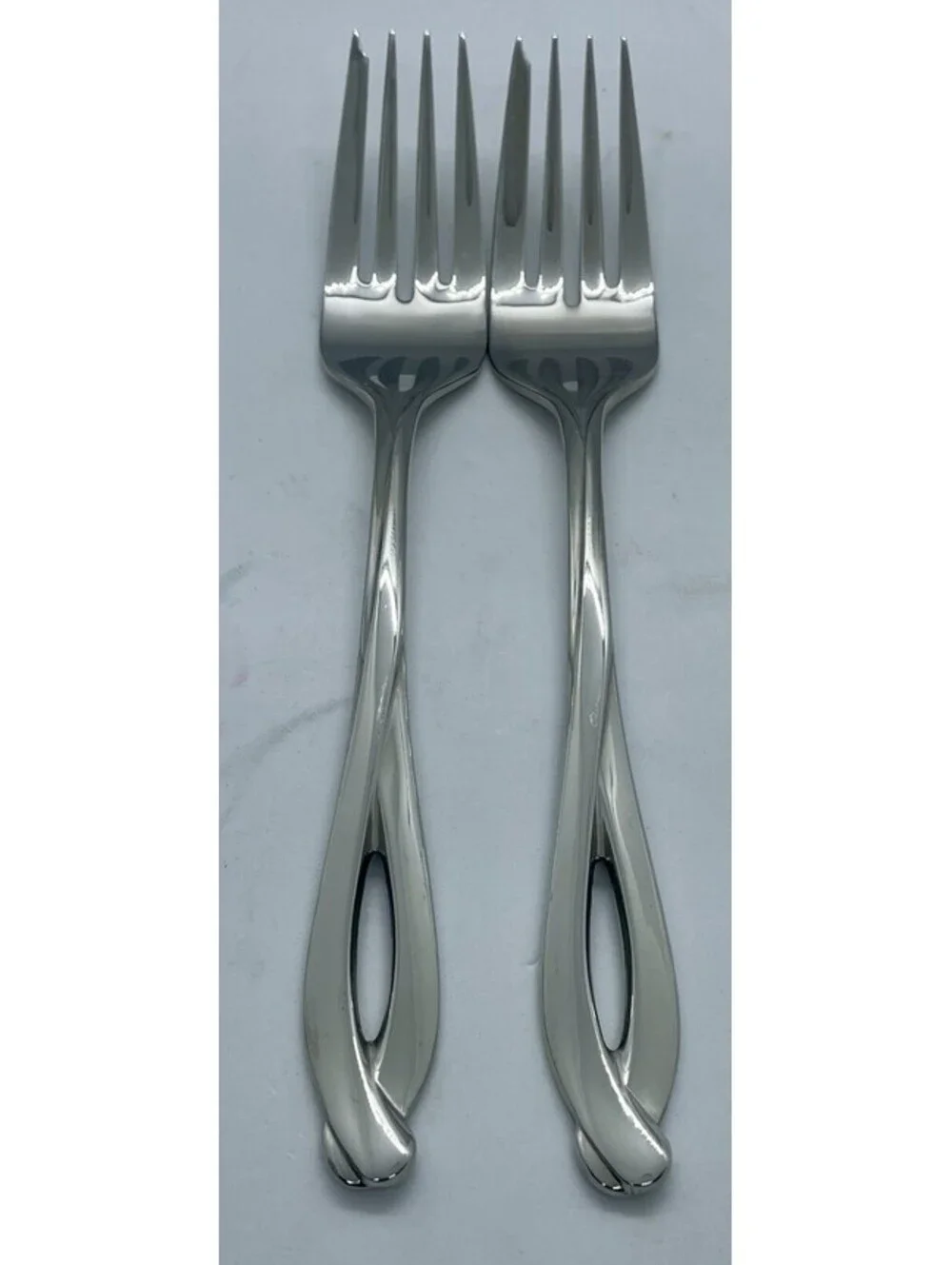 (2) Lenox DEBUT 18/8 Stainless Japan Kirk Stieff Collection Salad Fork Lot ~7”